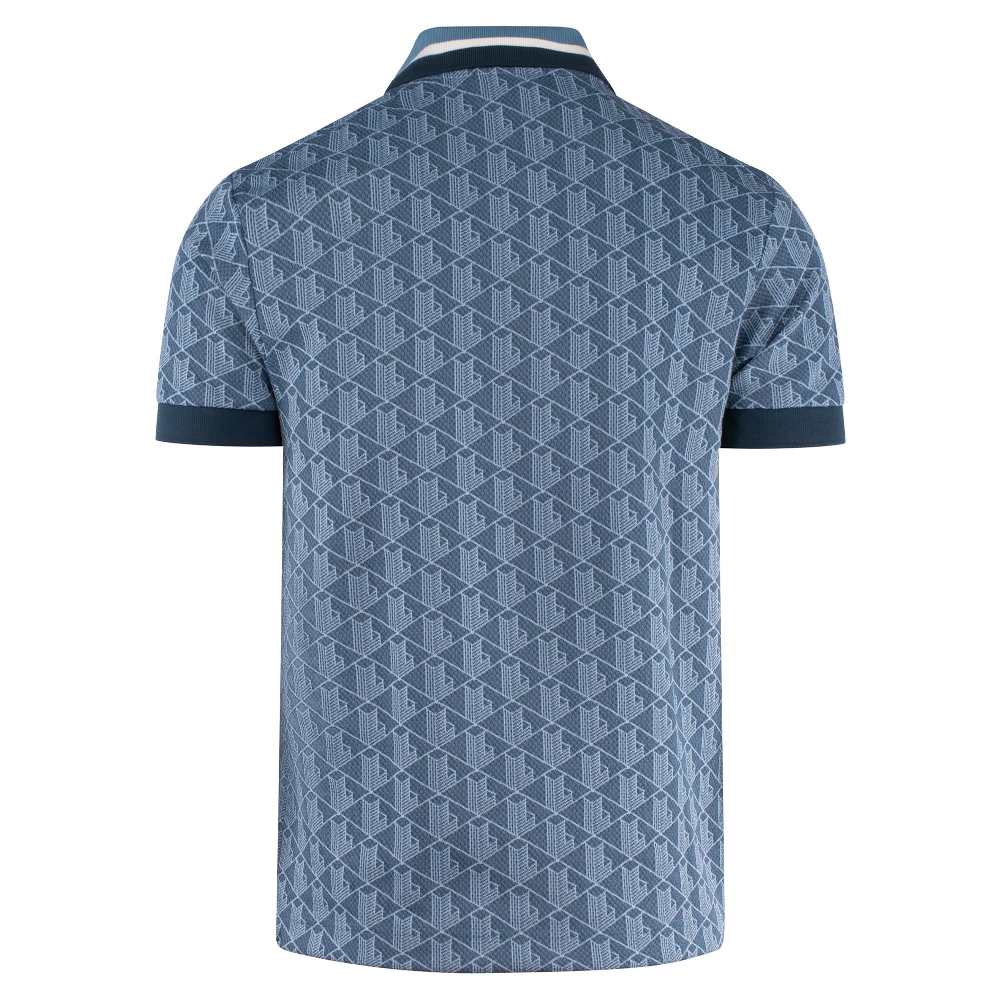 Mens Lacoste Monogram Motif Polo Shirt Falcon/Overview